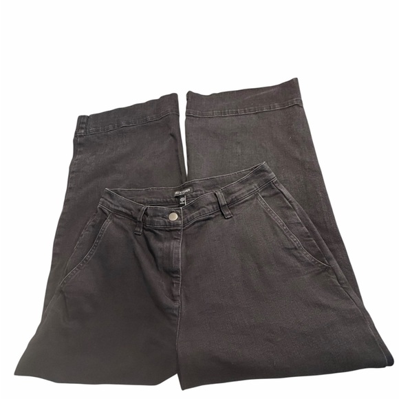 Eileen Fisher Cotton Wide Leg Cropped Black Jeans Sz 25 - Picture 6 of 12